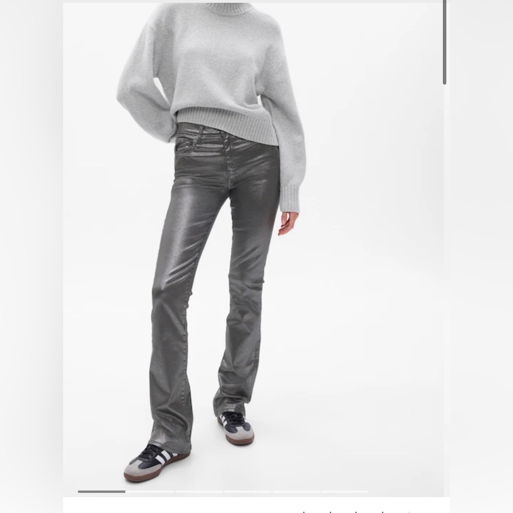 GAP Women's Metallic Boot Cut Jeans - Silver